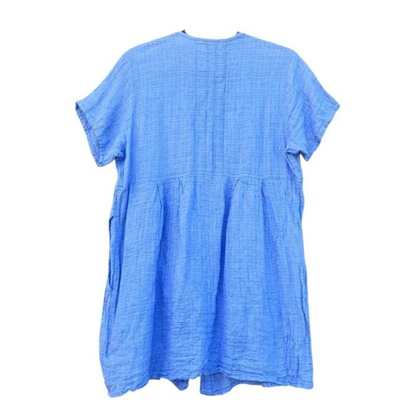 Flax by Jeanne Engelhart Linen Tunic Top Relaxed Button Front Lagenlook - Picture 7 of 15